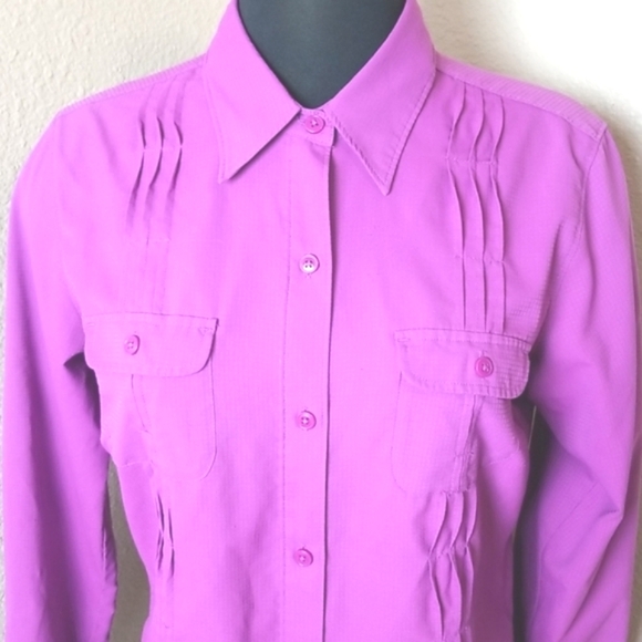 Columbia Omni Shield Purple Button Front Shirt - Picture 2 of 8